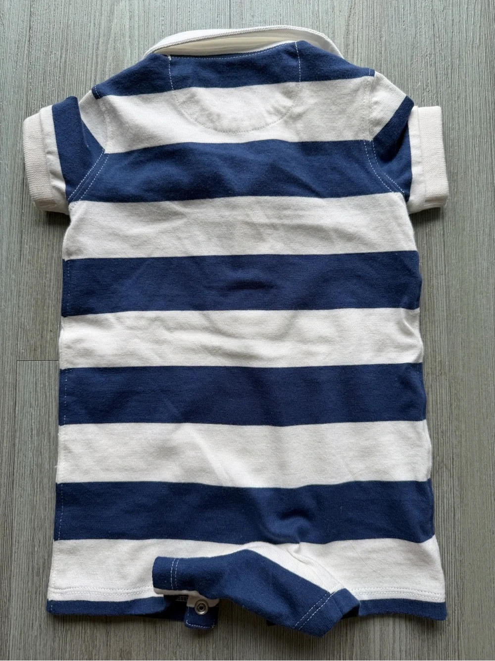 Ralph Lauren Navy & White Striped Polo Romper